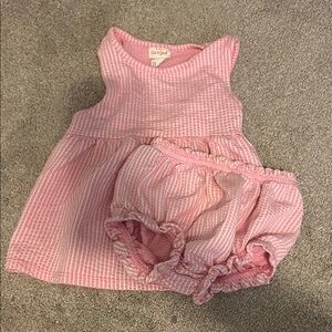 Cat & Jack Pink Striped Baby Dress and Diaper Cover Set